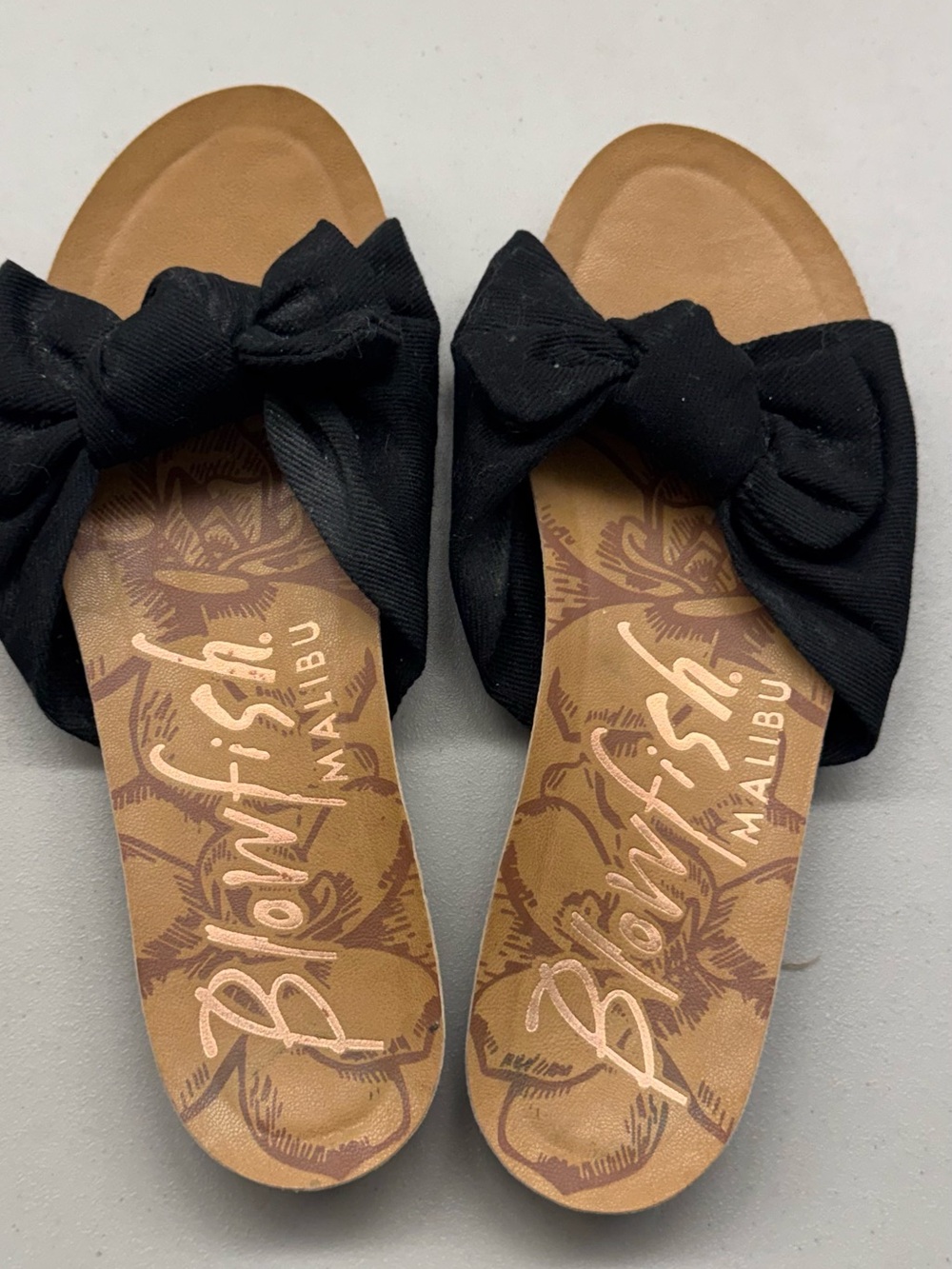Blowfish Malibu Woman’s Black Knot Slide Sandals Shoes